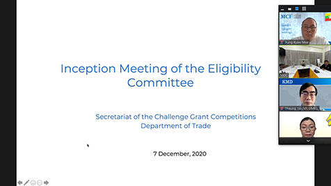 Challenge Grant ပြိုင်ပွဲအဆိုပြုလွှာ စီစစ်ရွေးချယ်ခြင်းဆိုင်ရာကိစ္စရပ်များ ဆောင်ရွက်နိုင်ရန် အစည်းအဝေးကျင်းပ